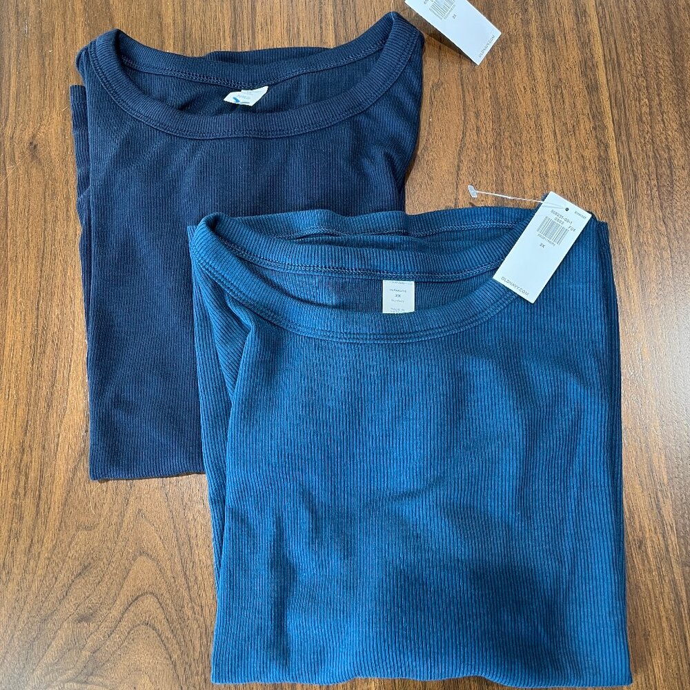 NWT BUNDLE of 2 Women’s Old Navy Ribbed Athletic Tee Short Sleeve 2X